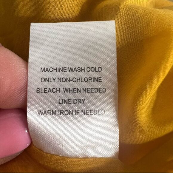 Daniel Rainn Eyelet Babydoll Top Womens Large Gold Yellow Tank Pullover Blouse - Picture 10 of 10